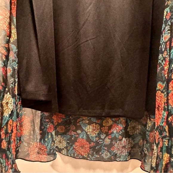 LuLaRoe Lola Lined Chiffon Midi Skirt Colorful Floral Elastic Band Large 14-16 - Picture 6 of 16